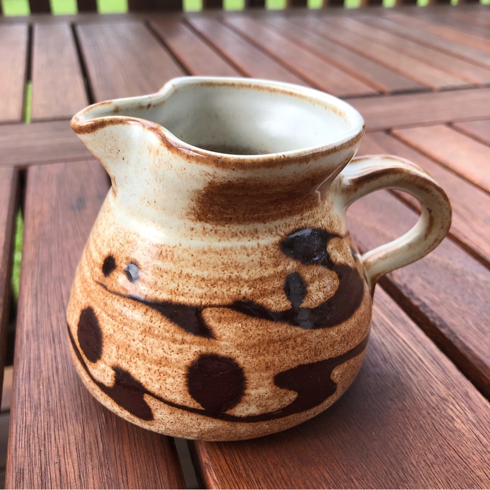 Vintage Stoneware Carafe Pitcher Studio Pottery Artist Signed Georges Hacher